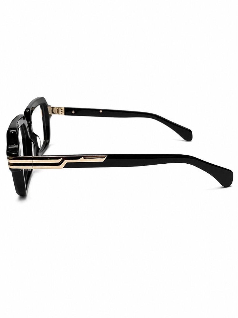 Black and Gold Geometric 55-17-142 Eyeglass Frames - Picture 9 of 10